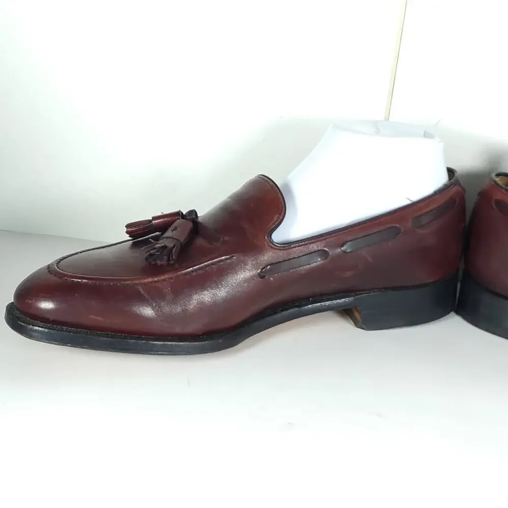 Johnston Murphy Men's Aristocraft US9B/D Burgundy Leather Tassel Loafers